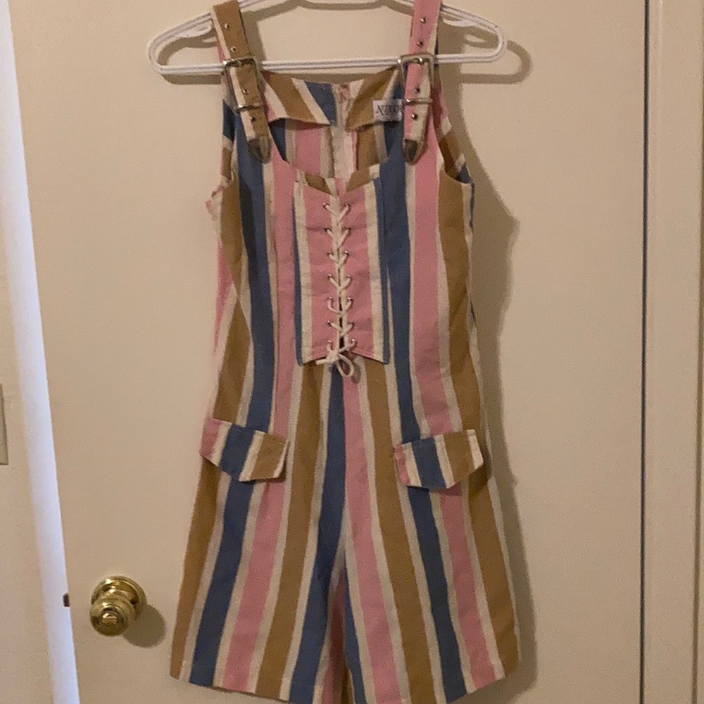 Striped shorts overalls size small
